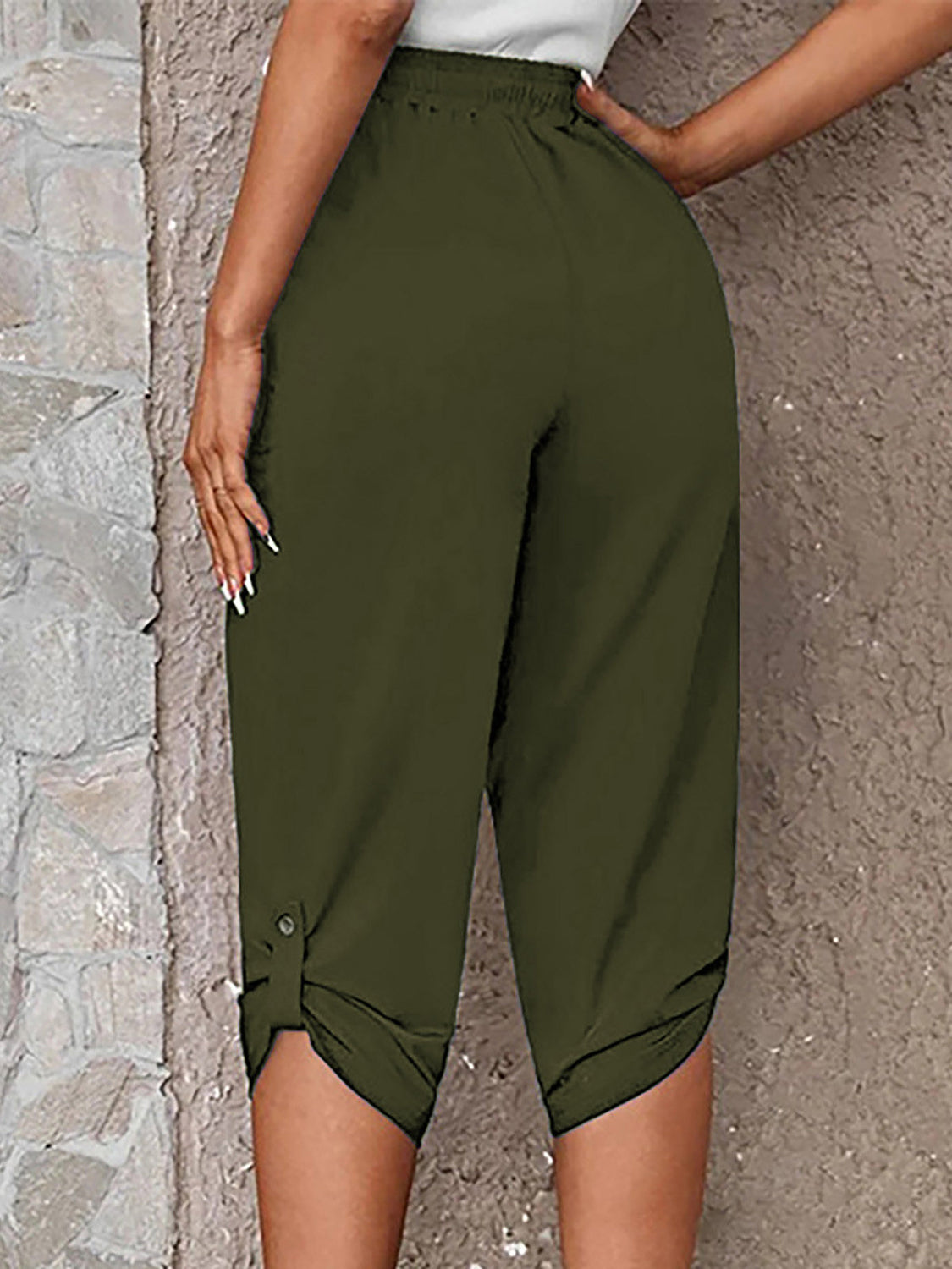 Tara - roll tab capris pants