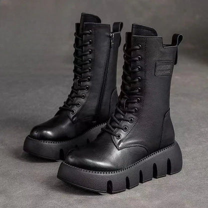 Women's thick-soled vintage boots