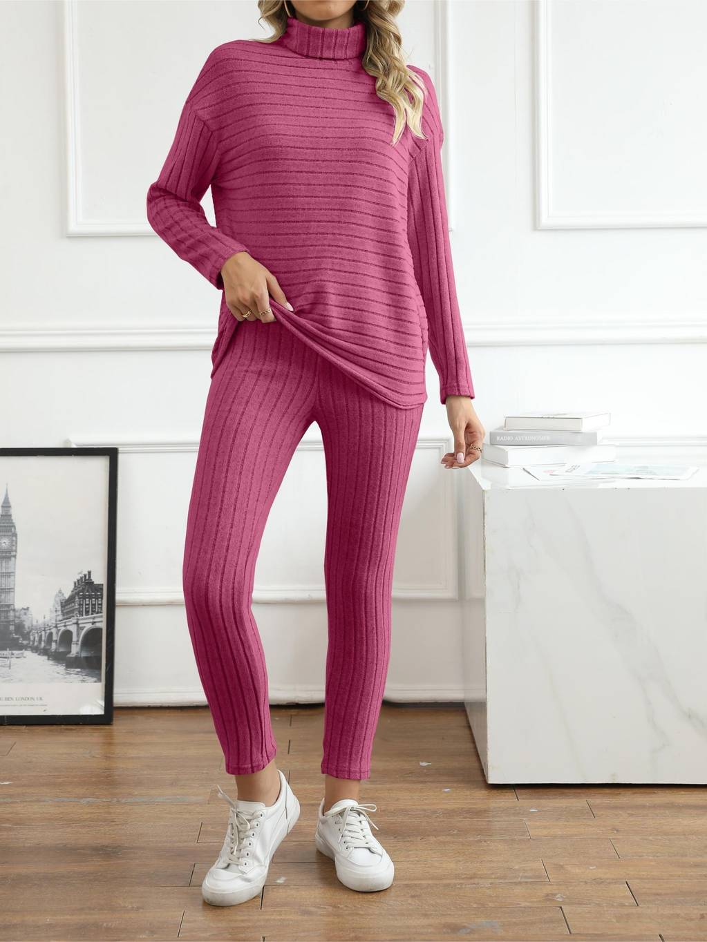Women's elegant turtleneck and pants set