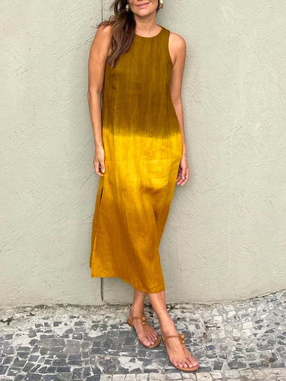 Women's Maxi Dress - Sleeveless Flowing Fit - Lightweight Casual Elegant