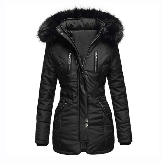 Fur Collar Casual Leather Winter Jacket
