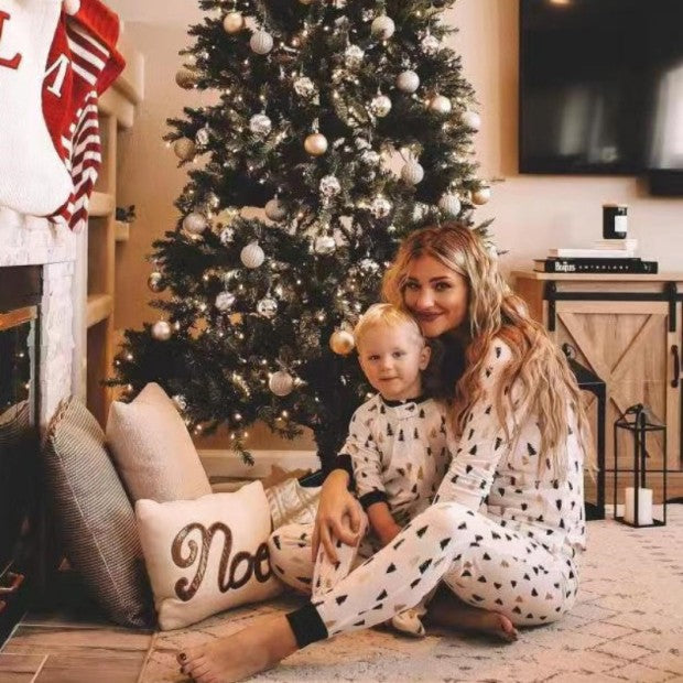 Cozy minimalist holiday family pajama set