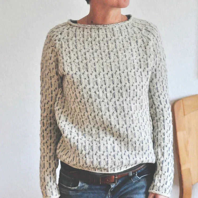 Women's elegant sweater with boat neckline