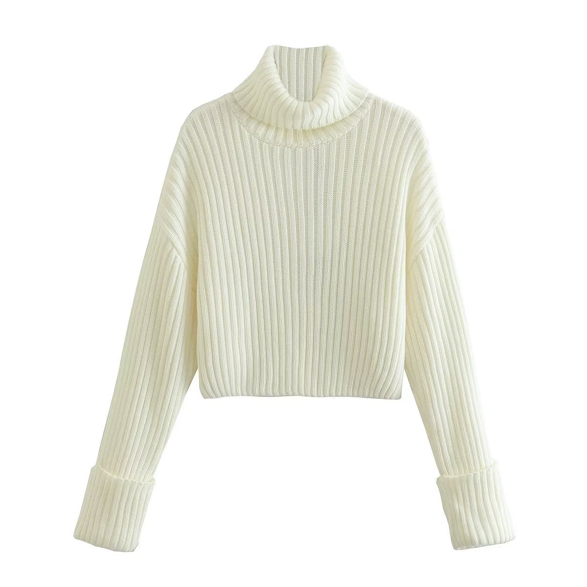 Elegant Cropped Turtleneck Sweater