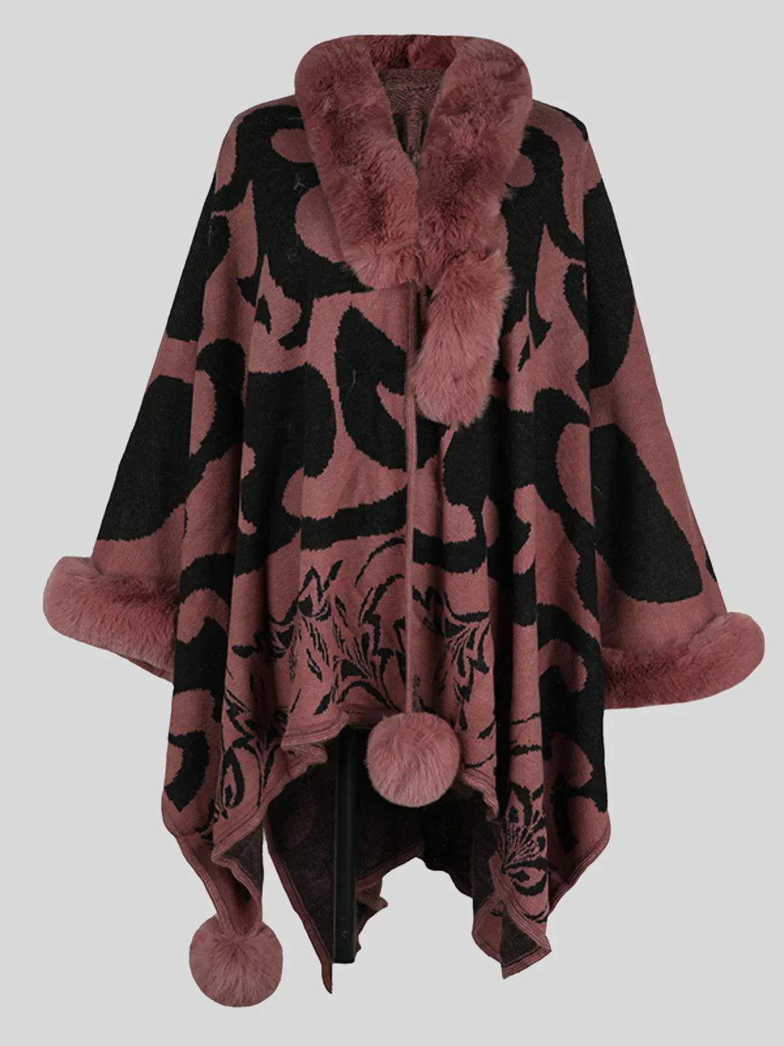 Women's stylish poncho for winter with print