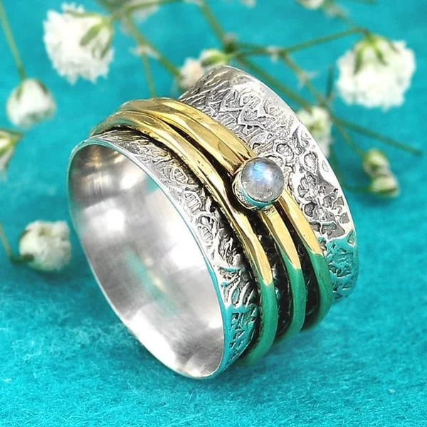 Moonstone meditation ring