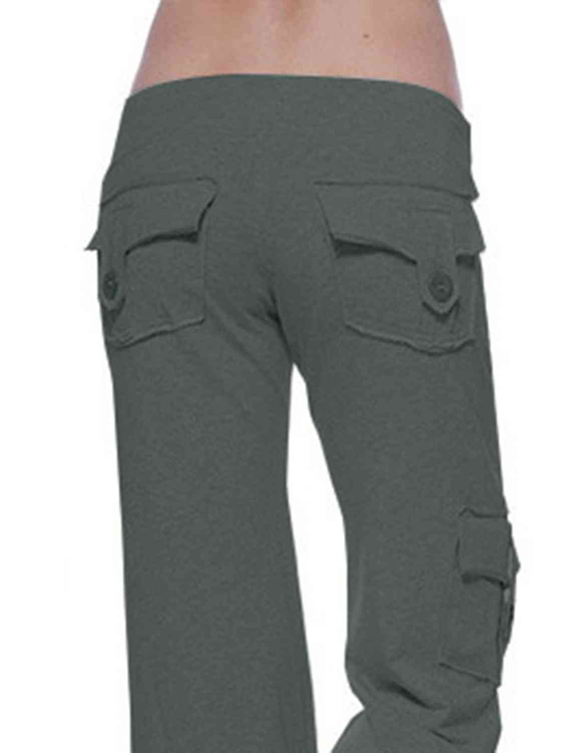 Women's mid rise cargo wide leg pants