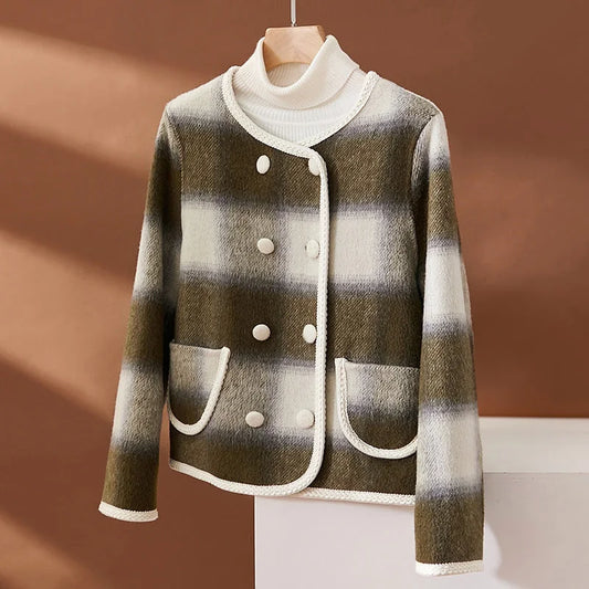 Checked Stylish Front Pocket Jacket