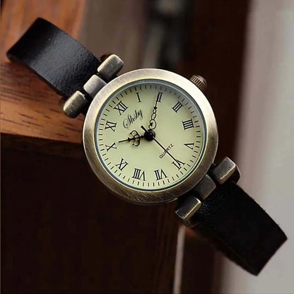 Amelia Vintage Wrist Watch | Round Dial Roman Numerals Wrist Watch