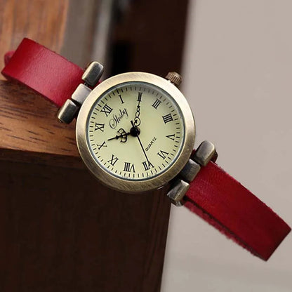 Amelia Vintage Wrist Watch | Round Dial Roman Numerals Wrist Watch