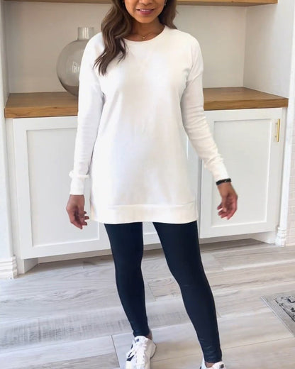 Women's solid color long sleeve top