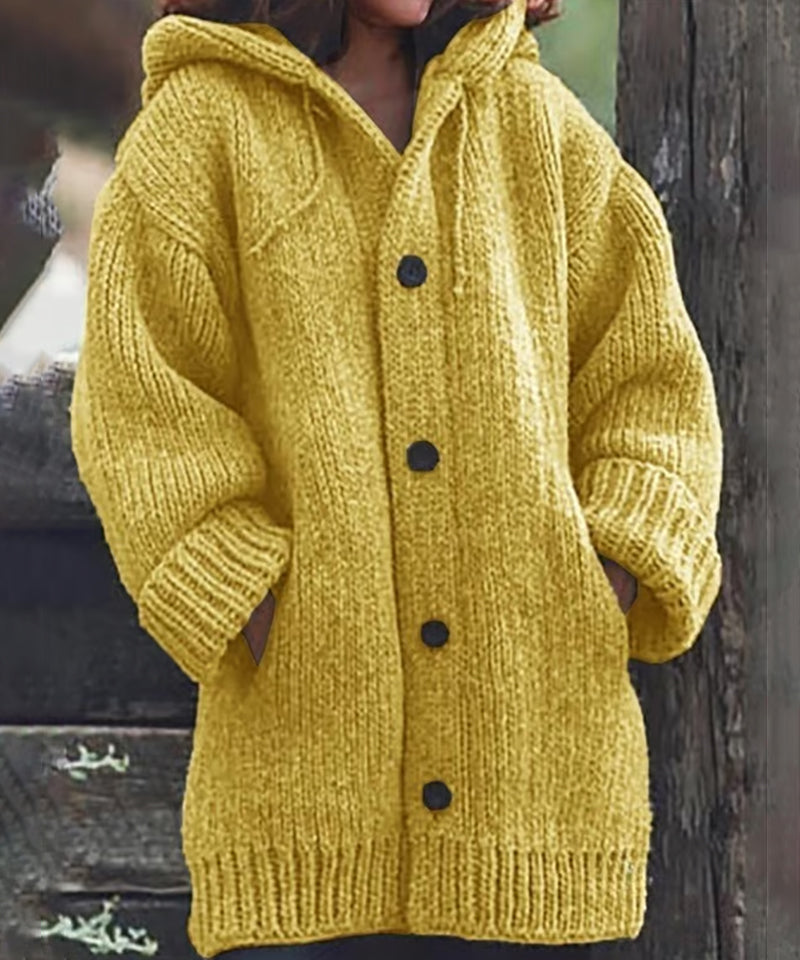 Women's hooded sweater cardigan