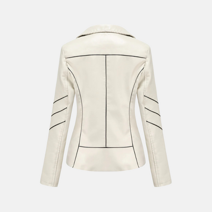 Women’s Jacket – Slim Fit – Faux Leather – Cropped Length – Asymmetrical Zipper