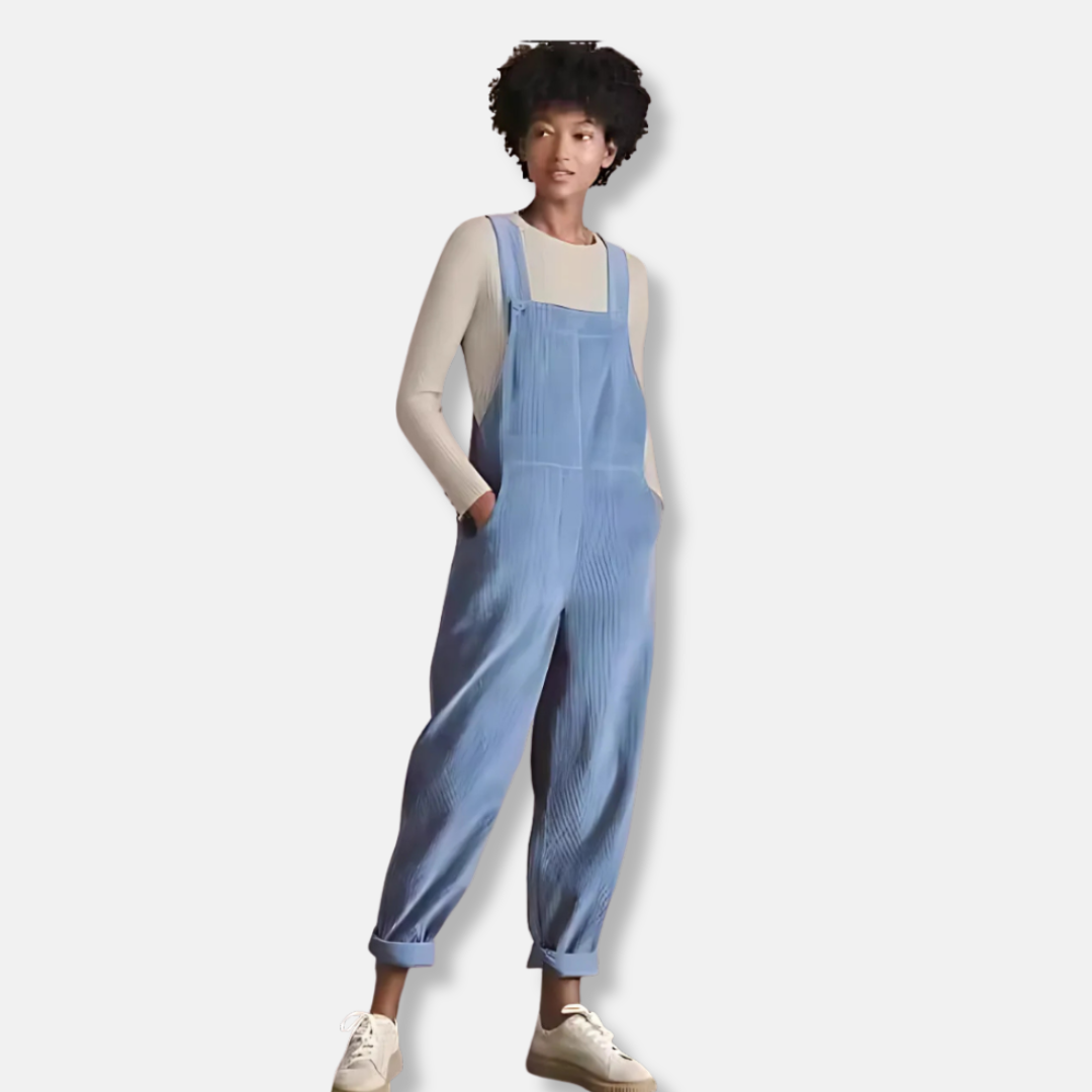 Corduroy Relaxed Fit Adjustable Overalls 