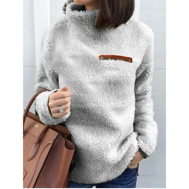 Women's high neck fleece sweater