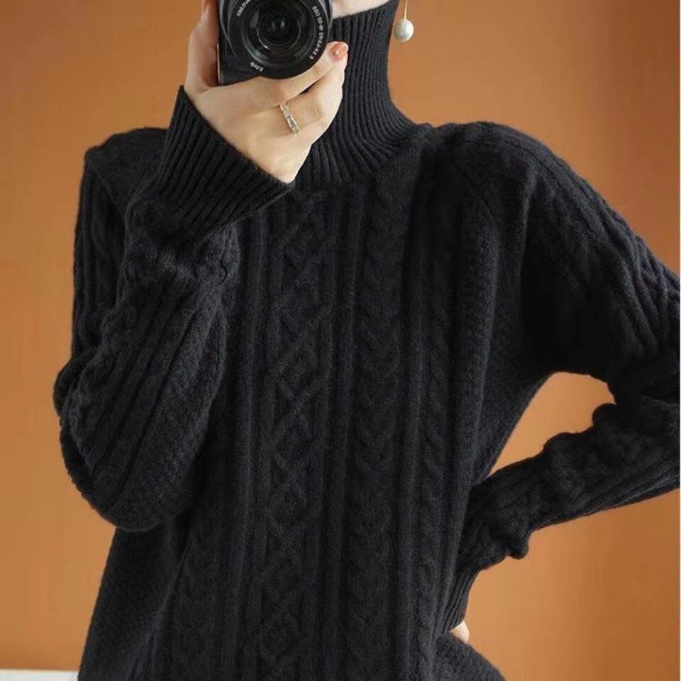 Women's classic knit turtleneck pullover sweater