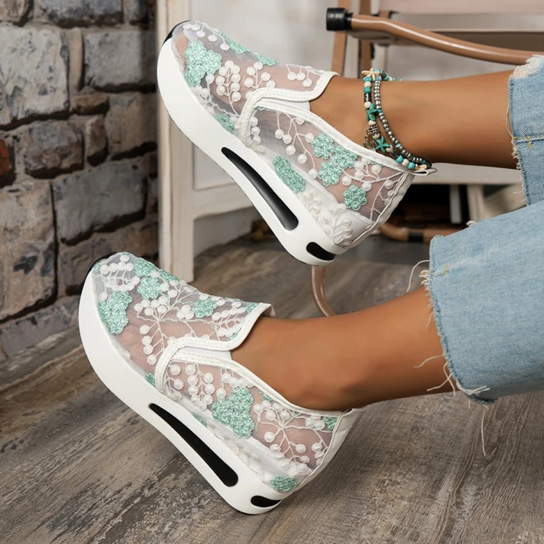 Rianna - Women's Floral Lace Shoes