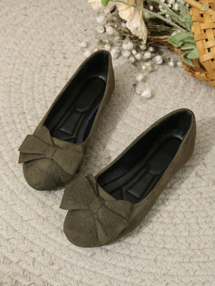 Women's Ballet Flats - Rounded Toe - Soft-Brushed Finish - Cushioned Insole Comfort