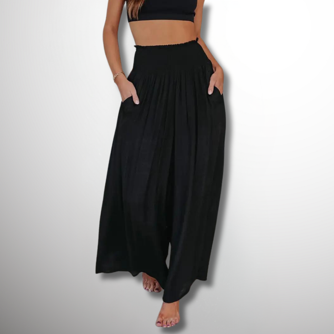 Women's casual loose trousers with elastic waistband