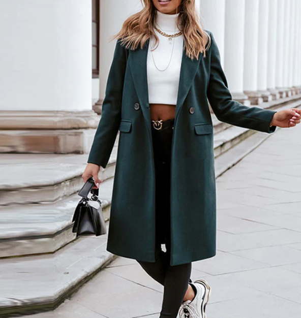 Marina - single-breasted  long trench coat