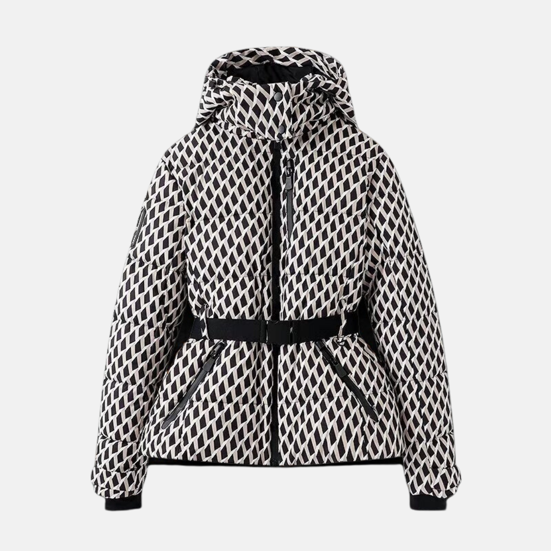 Quilted Insulated Belted Waist Puffer Jacket 