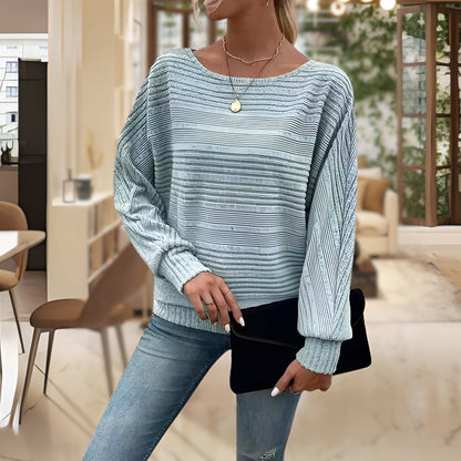 Women's cozy sweater with striped