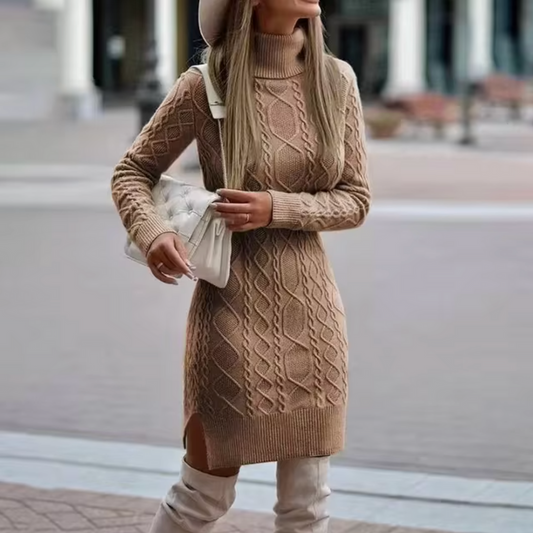 Cable Knit Slim Fit Knitted Dress 