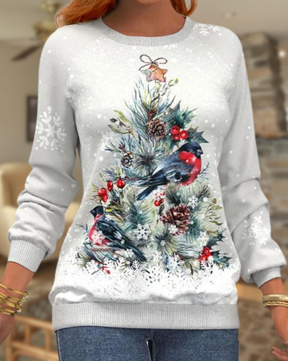 Alna - elegant sweater with christmas motifs