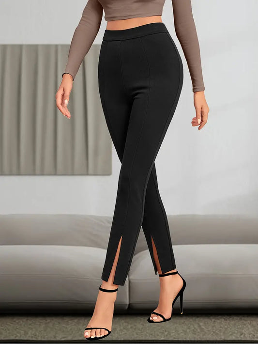 Slim Hem Slit Trousers