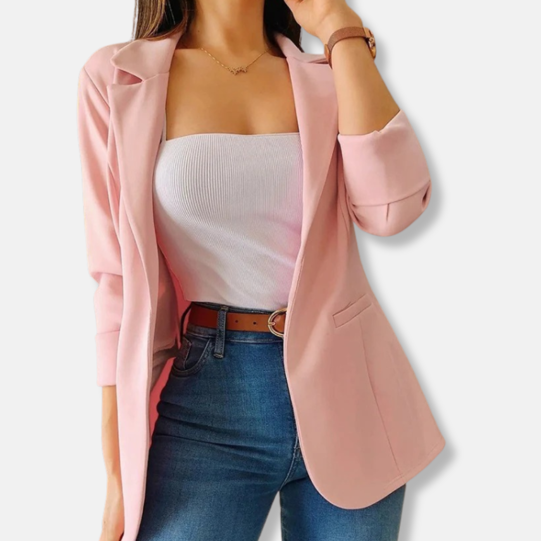 Tailored Fit Lapel 3/4 Sleeve Blazer 