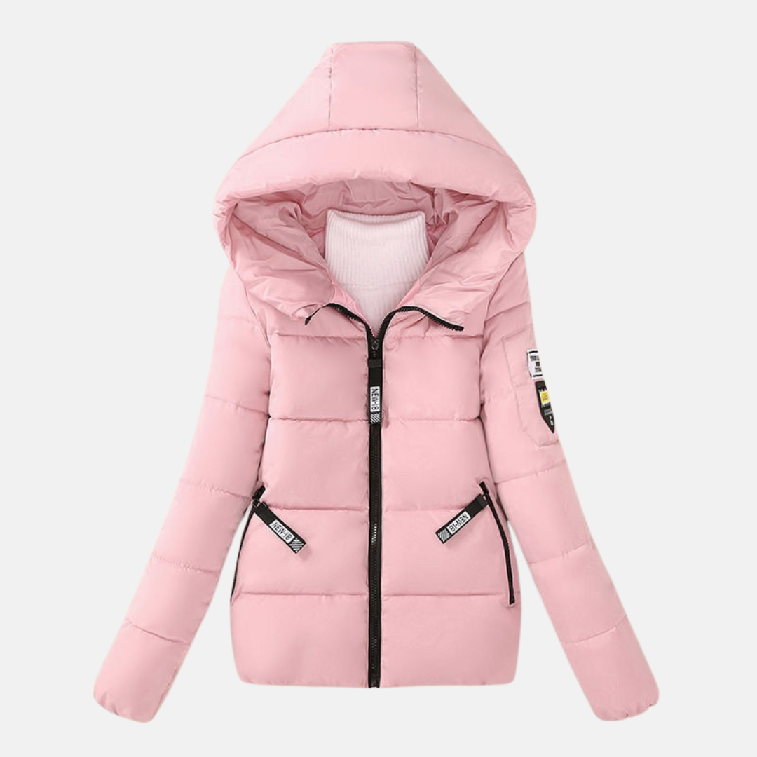 Water-Resistant Hooded Relaxed Fit Quilted Coat 