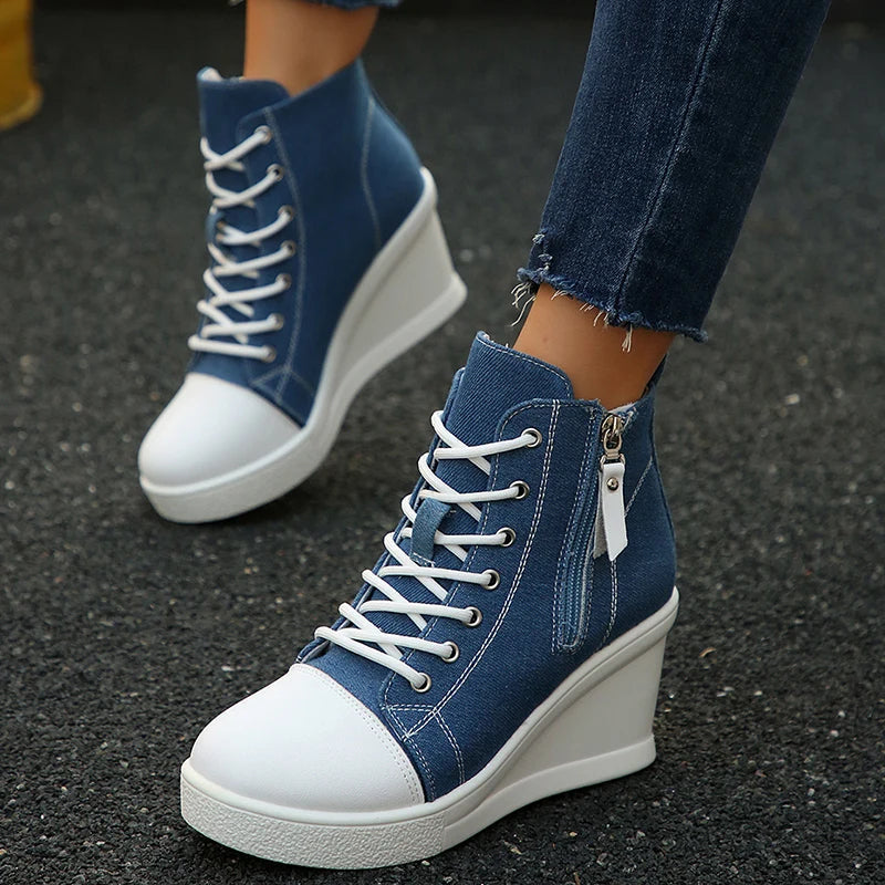 Isla Wedge High-Top Sneaker | Lace-Up Ankle-Length Sneaker