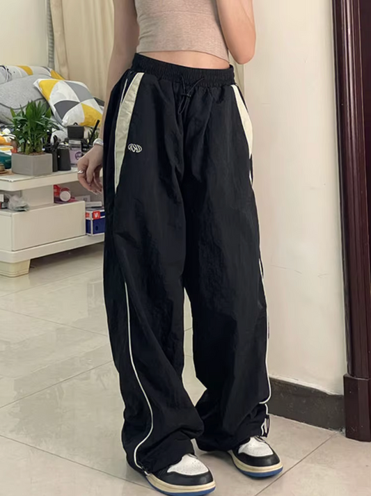 Elastic Waistband Wide Leg Sweatpants