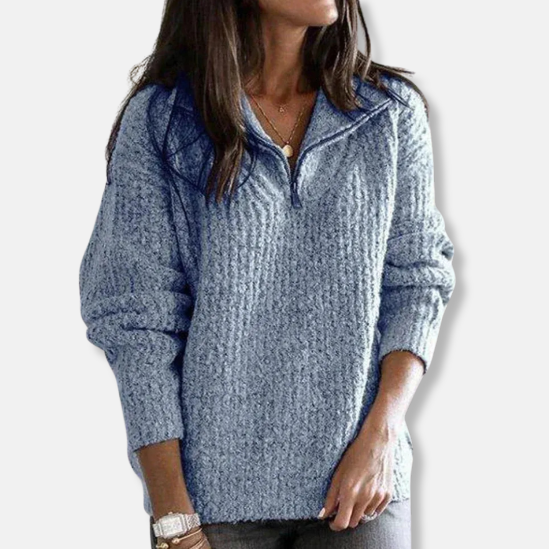 Chunky Knit Relaxed Wool Blend Sweater 