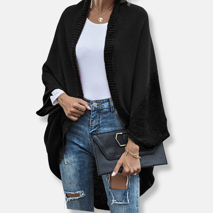 Isla Oversized Cardigan Sweater | Open Front Batwing Sleeve Sweater