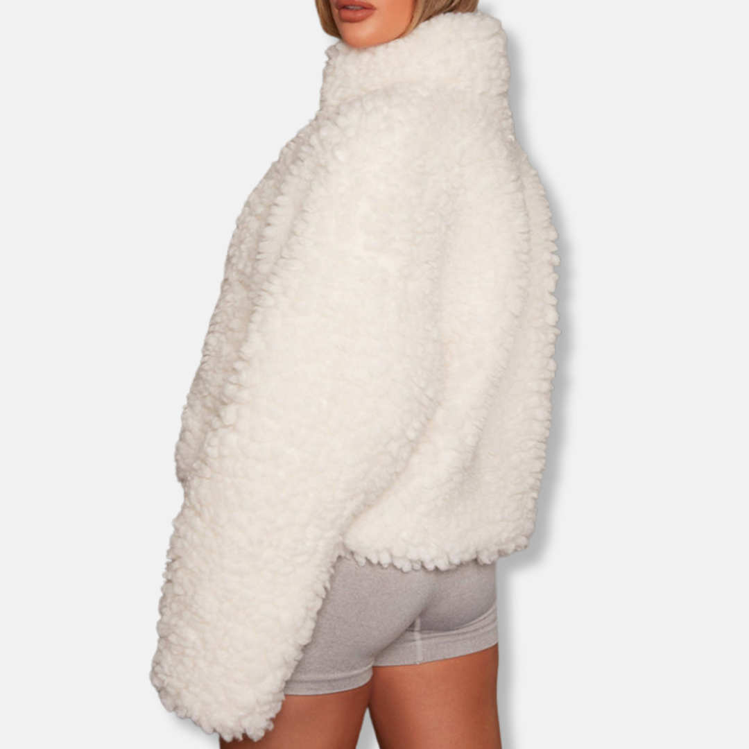 Isla Relaxed Fit Zip-Up Jacket | Stand Collar Hip-Length Jacket