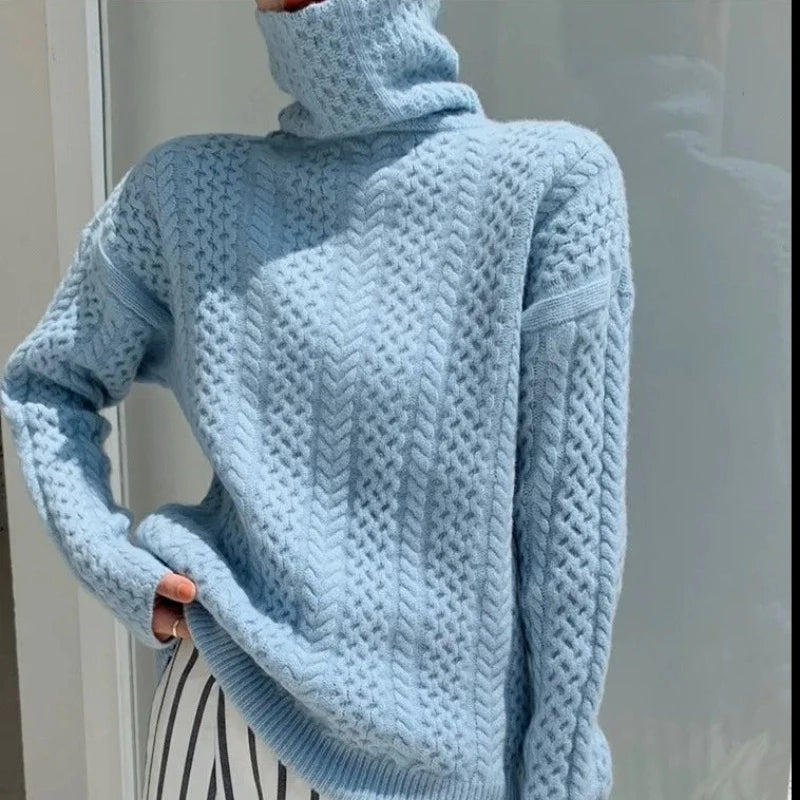 Women's cozy turtleneck sweater