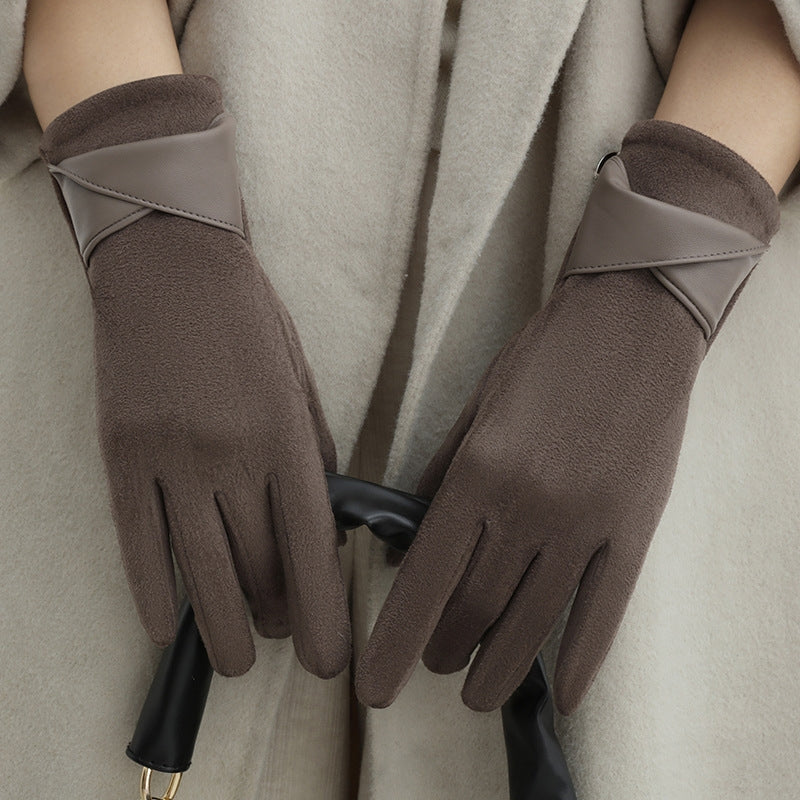 Isla Wrapped Strap Form-Fitting Gloves | Solid Wrist-Length Gloves