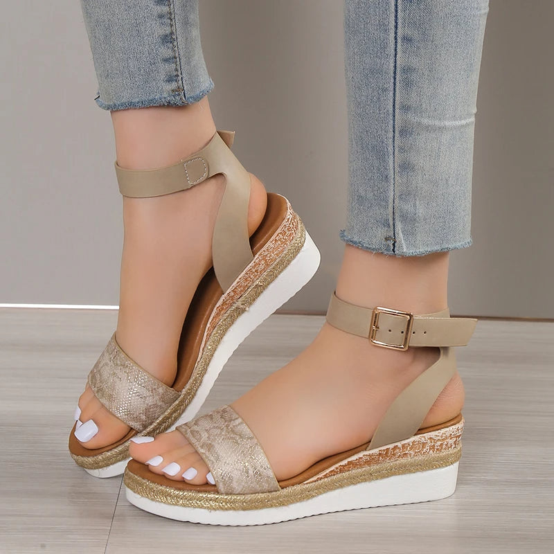 Fionna - Open strap design flat sole women sandals