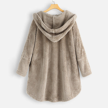 Women's loose large fleece sweater