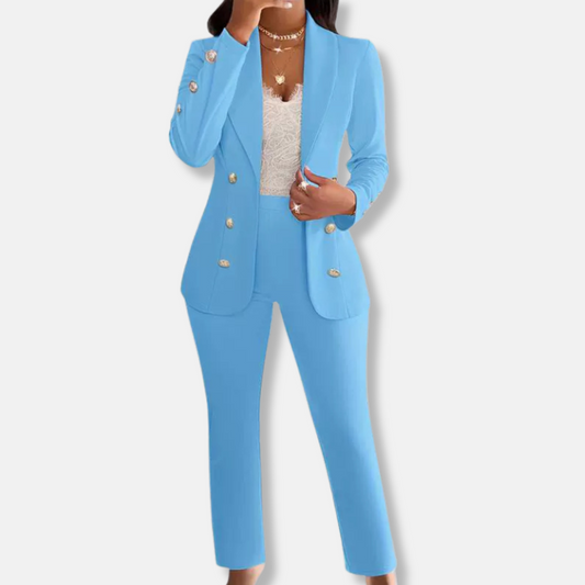 Slim Fit Shawl Collar Blazer Pants Set 