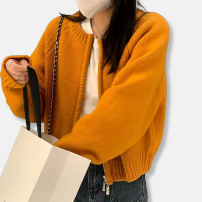 Women’s Cardigan – Wool Knit – Relaxed Fit – Long Sleeve Open Front