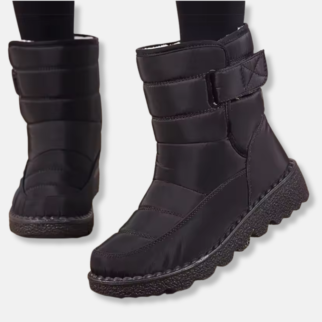 Women’s Boots - Mid-Calf Length - Quilted Insulated Padding - Slip-Resistant Sole