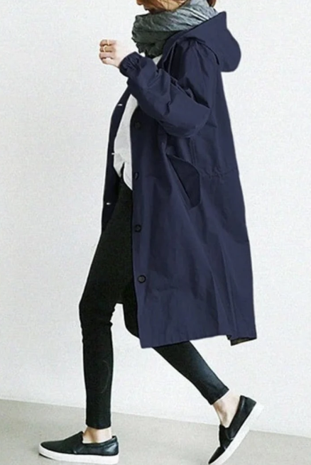 Megan - casual windbreaker mid-length jacket
