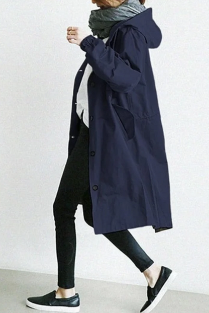 Megan - casual windbreaker mid-length jacket