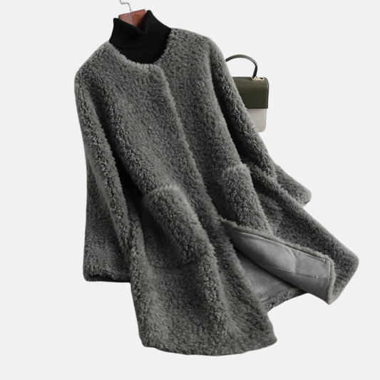 Faux Fur Relaxed Fit Open Front Coat