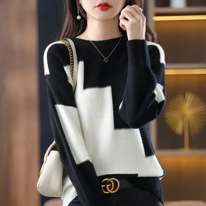Color Block Soft Knit Oversized Sweater