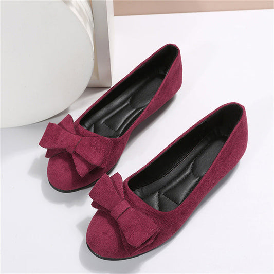 Women's Ballet Flats - Rounded Toe - Soft-Brushed Finish - Cushioned Insole Comfort