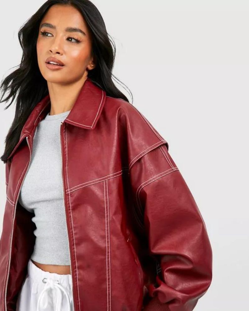 Women's chic leather jacket