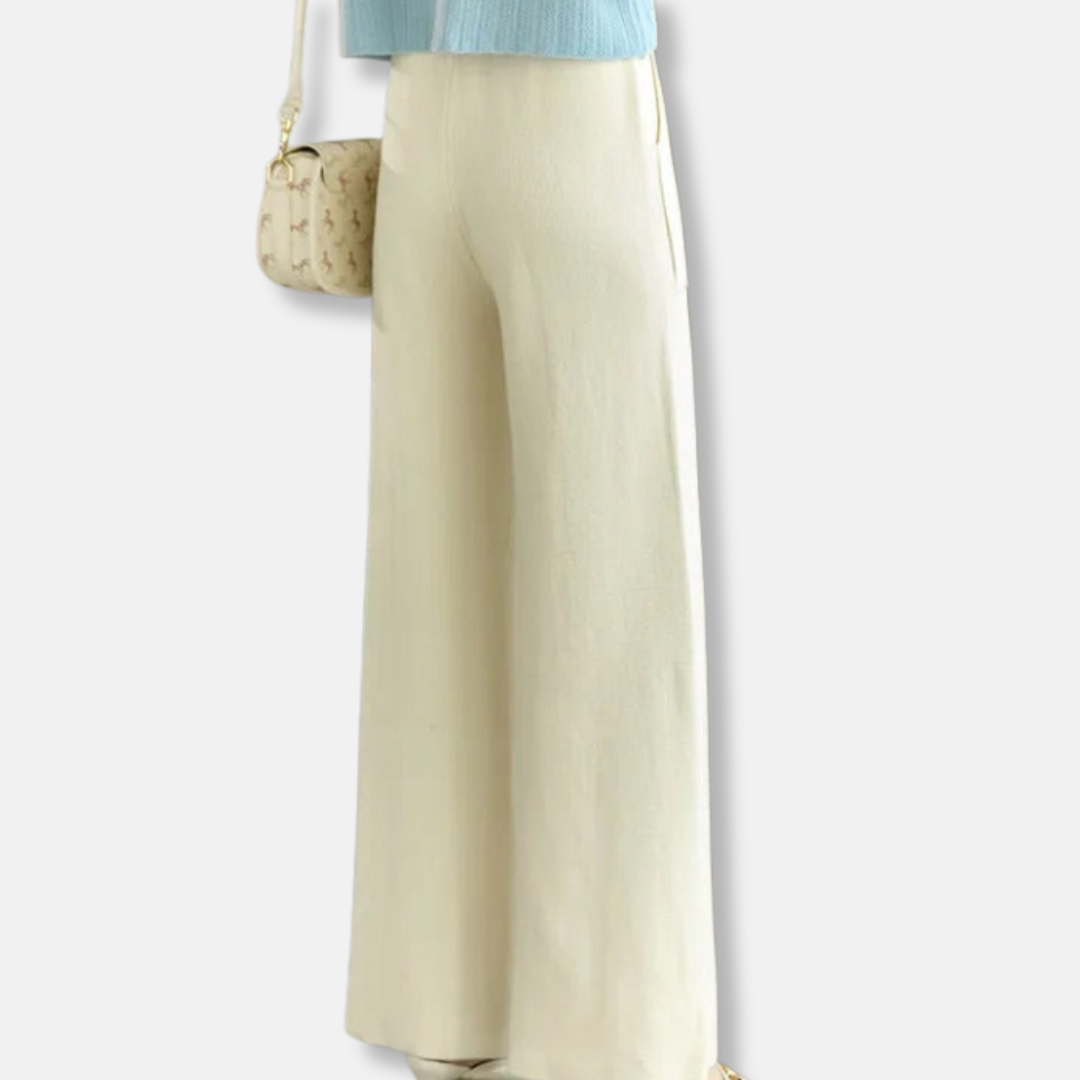 Isla Relaxed Fit Wide Leg Pants | Drawstring Waist Patch Pockets Pants